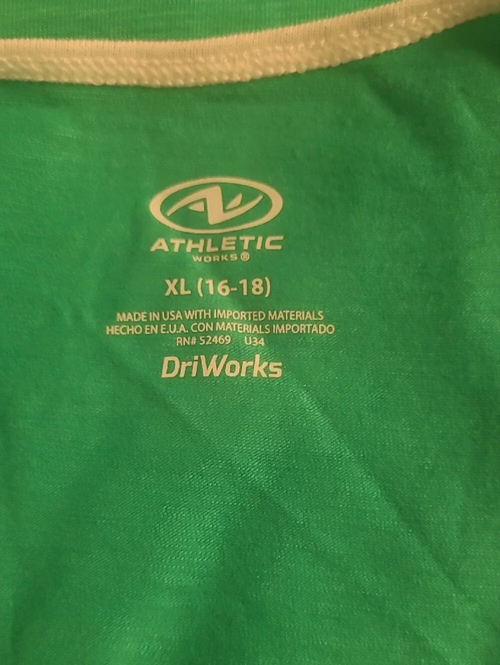 Athletic Works Green Tank with White Trim - DriWorks 3 Pack